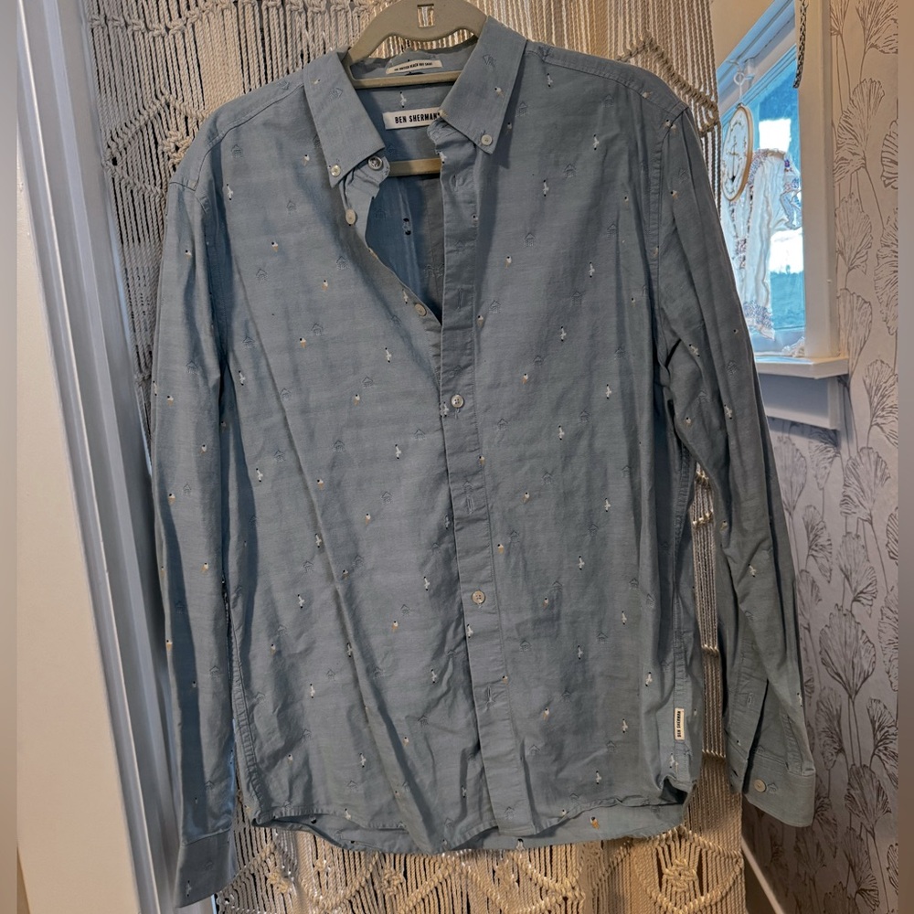 Men’s Ben Sherman Slim L Beach Theme Buttondown Shirt